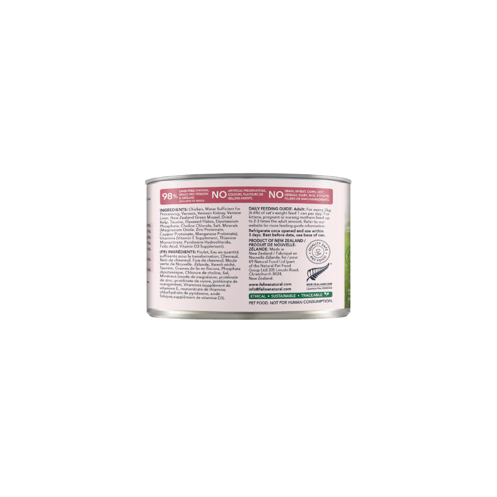 Feline Natural Chicken & Venison Feast Can 6Oz/170G