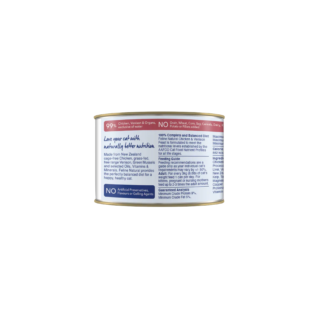 Feline Natural Chicken & Venison Feast Can 6Oz/170G