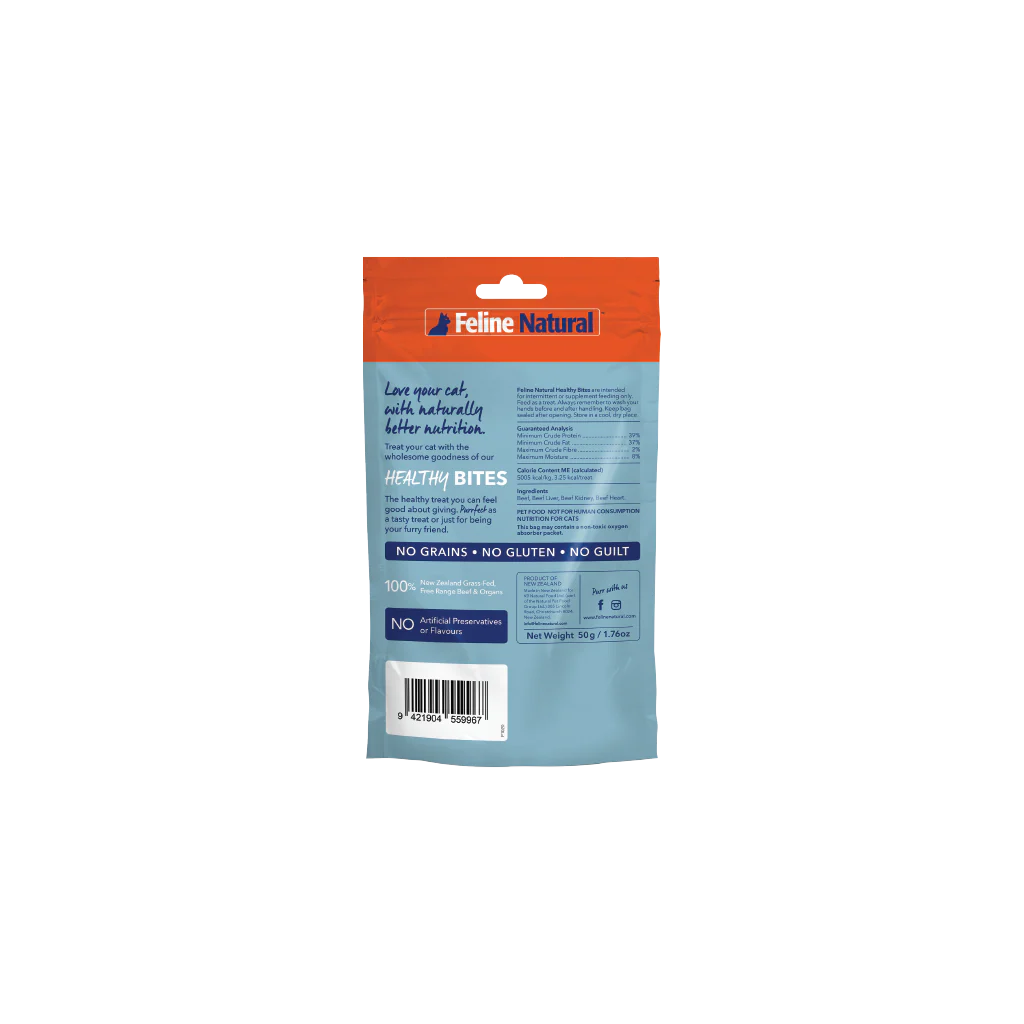 Feline Natural Freeze Dried Beef Healthy Bites 1.76Oz/50G