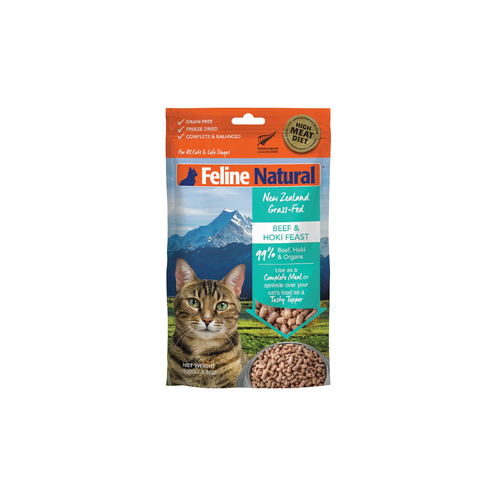 Feline Natural Freeze Dried Beef & Hoki Feast Topper 3.5Oz/100G