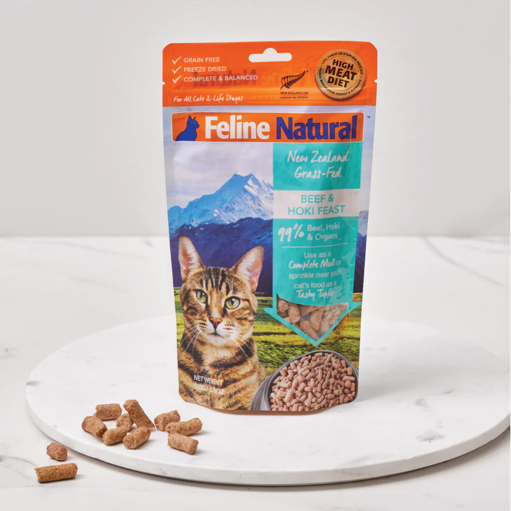 Feline Natural Freeze Dried Beef & Hoki Feast Topper 3.5Oz/100G