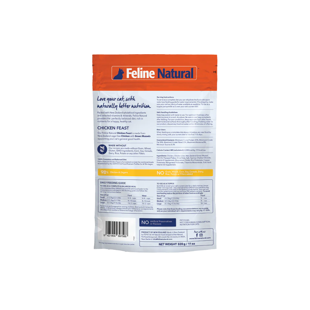 Feline Natural Freeze Dried Chicken Feast 11oz/320g