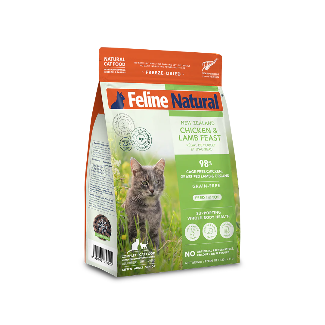 Feline Natural Freeze Dried Chicken & Lamb Feast 11oz/320g
