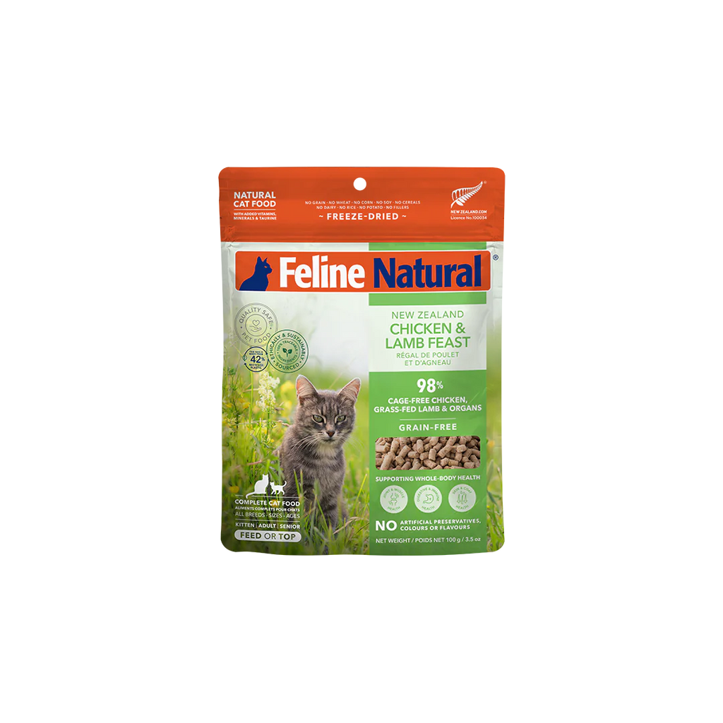 Feline Natural Freeze Dried Chicken & Lamb Feast Topper 3.5Oz/100G