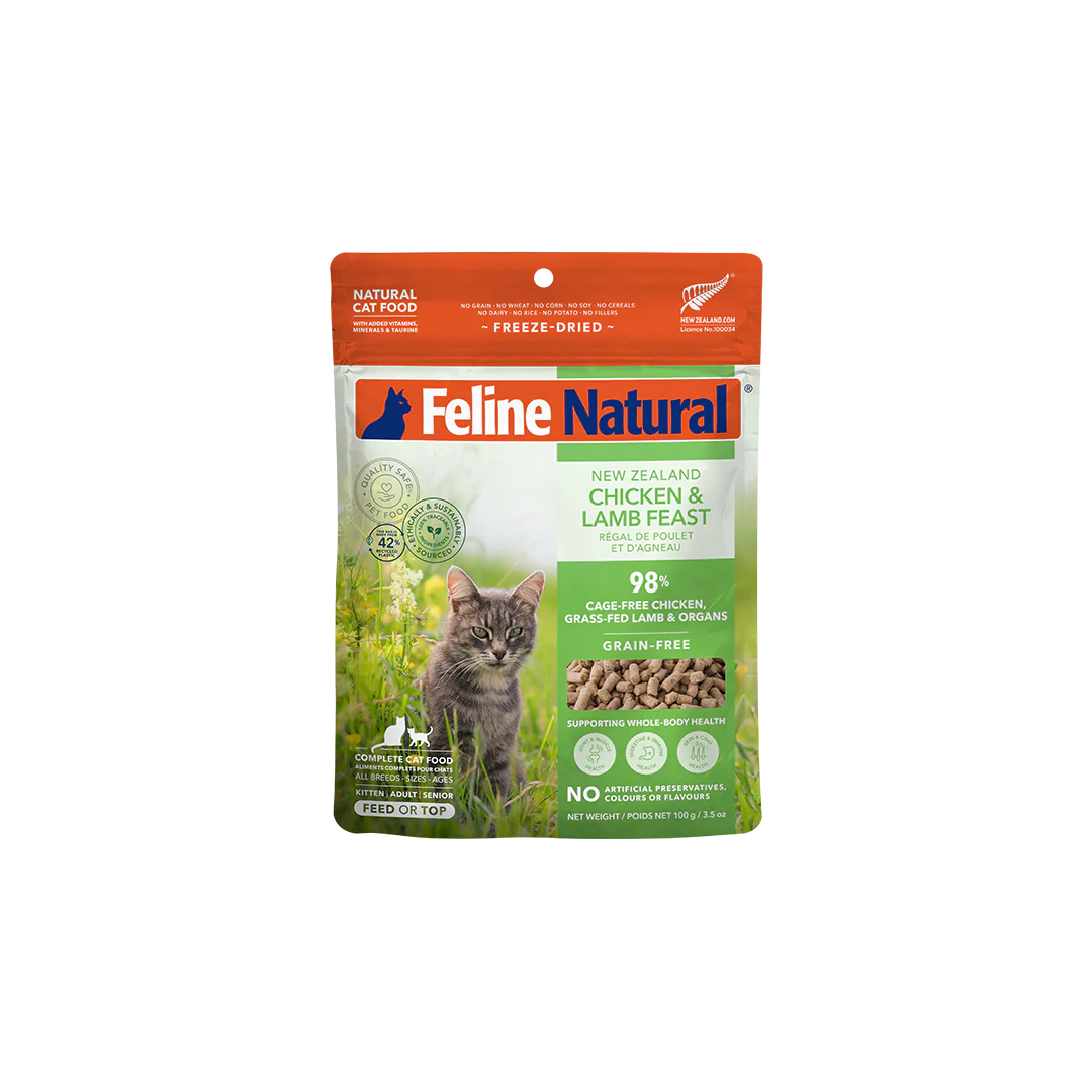 Feline Natural Freeze Dried Chicken & Lamb Feast Topper 3.5Oz/100G