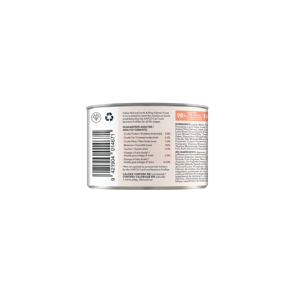 Feline Natural Lamb & Salmon Feast Can 6Oz/170G