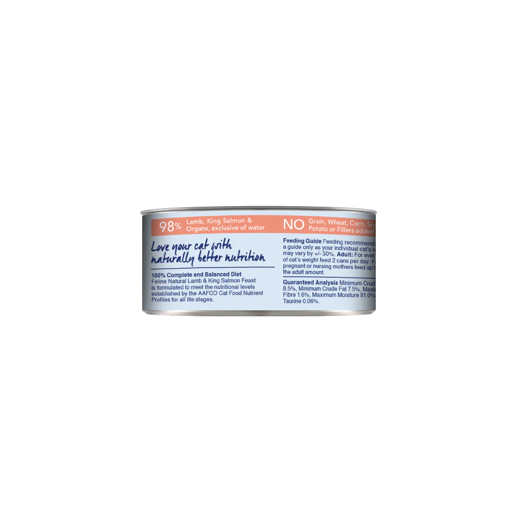 Feline Natural Lamb & Salmon Feast Can 3Oz/85G