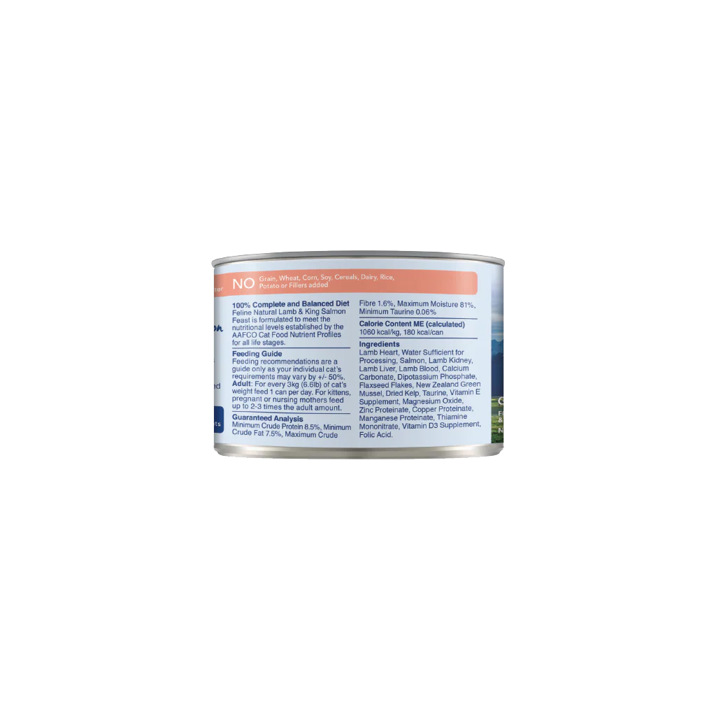 Feline Natural Lamb & Salmon Feast Can 6Oz/170G