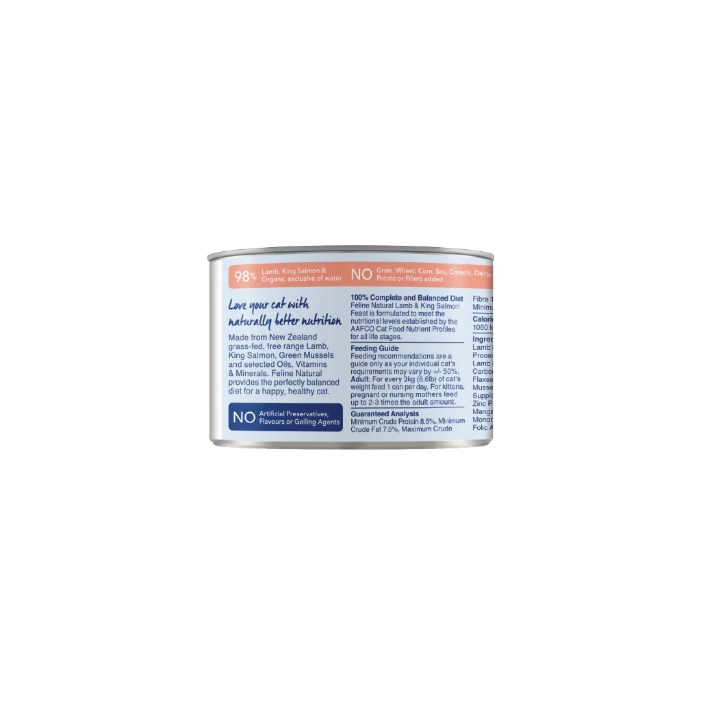 Feline Natural Lamb & Salmon Feast Can 6Oz/170G