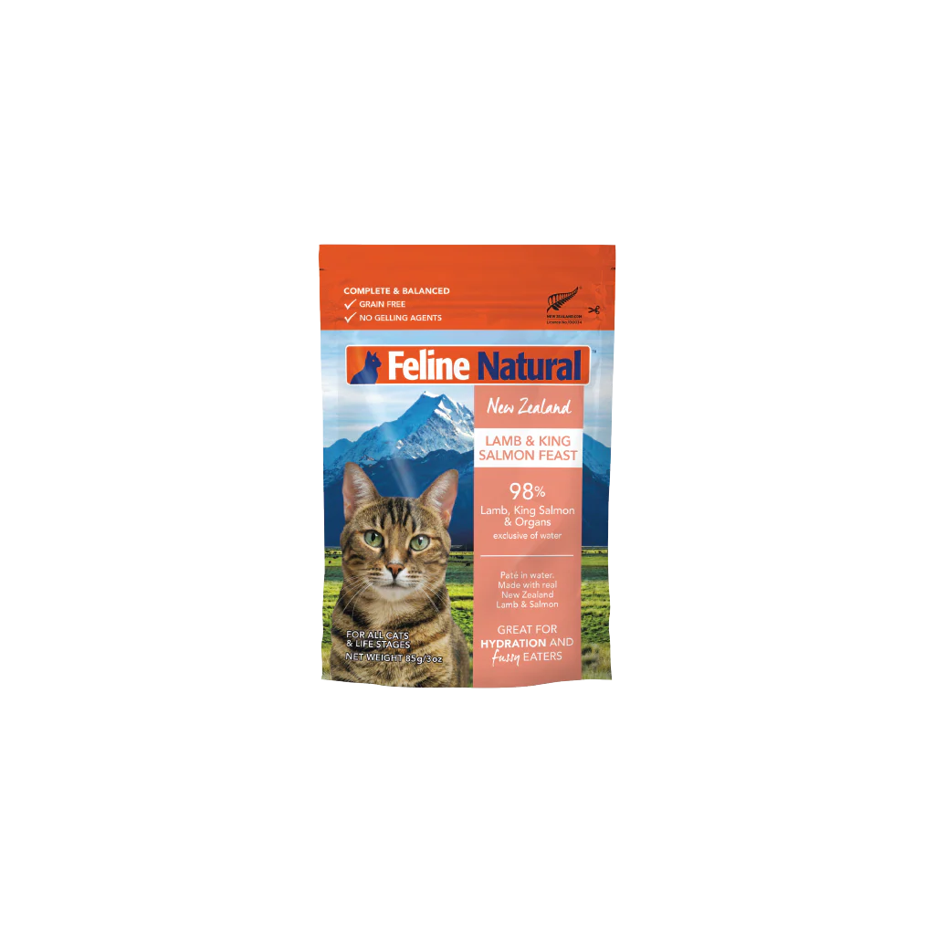 Feline Natural Lamb & Salmon Feast Pouch 3oz/85g