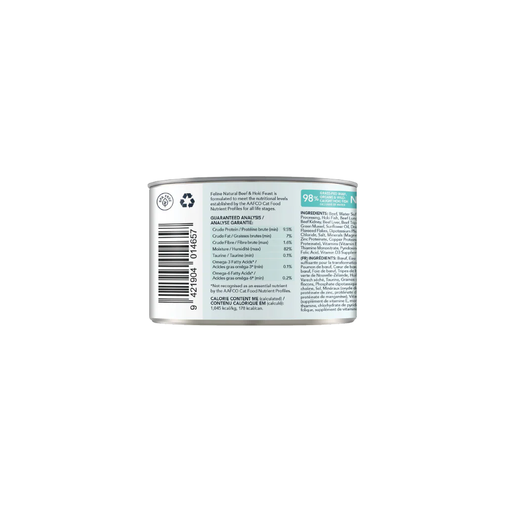 Feline Natural Beef & Hoki Feast Can 6oz/170g