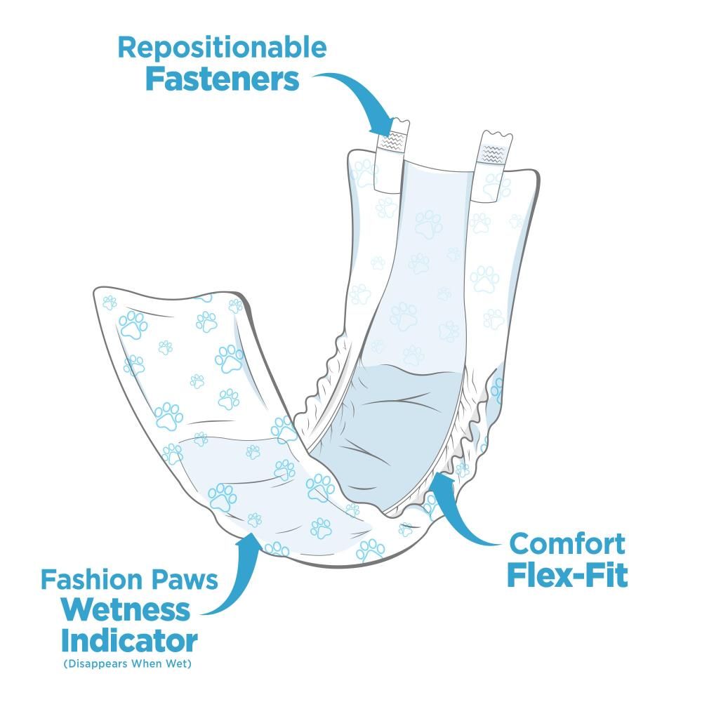 Four Paws Wee-Wee Disposable Male Wrap Medium/Large 12pk