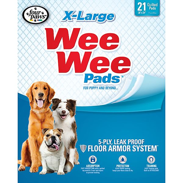 Four Paws Wee-Wee Pads X-Large 28"x34" 21pk