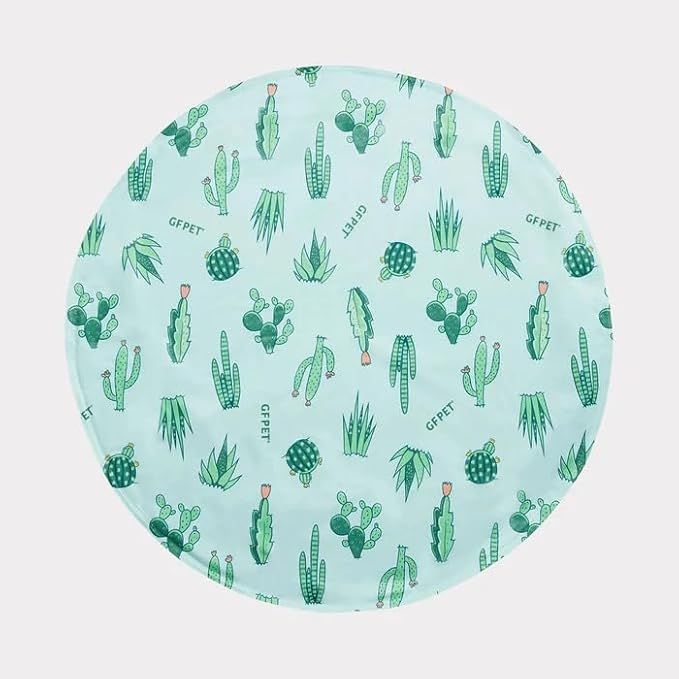 Gf Pet Round Ice Mat Aqua Cactuses 24"