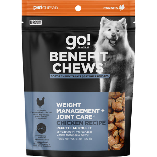 Go! Dog Benefit Chews Weight Management + Joint Care Chicken Recipe Soft & Chewy Treats 6oz/170g