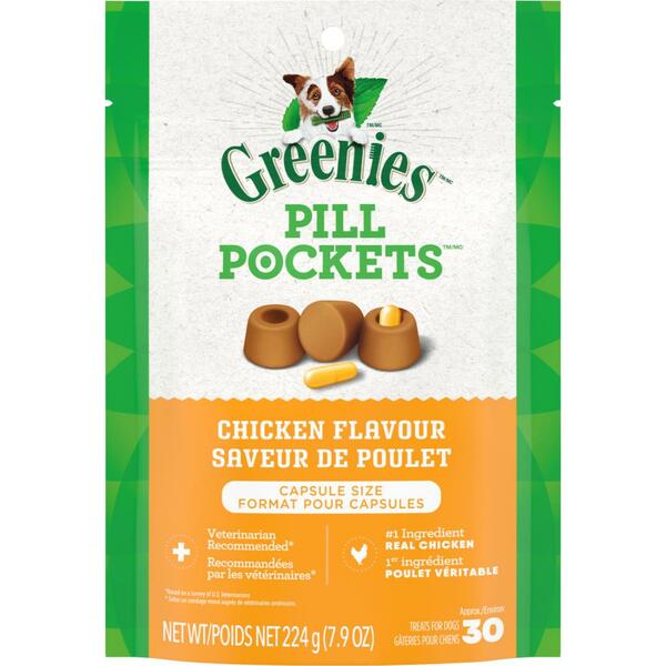 Greenies Dog Pill Pockets Chicken 30 Capsule Size 7.9oz