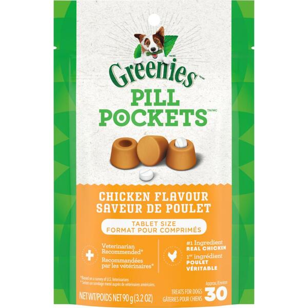 Greenies Dog Pill Pockets Chicken 30 Tablet Size 3.5Oz