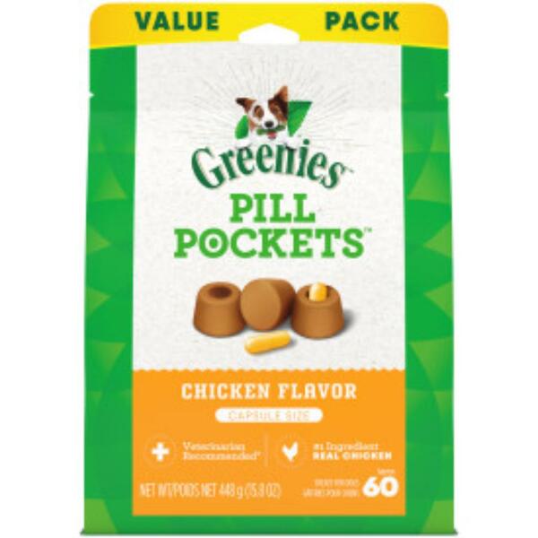 Greenies Dog Pill Pockets Chicken 60 Capsule Size 15.8Oz