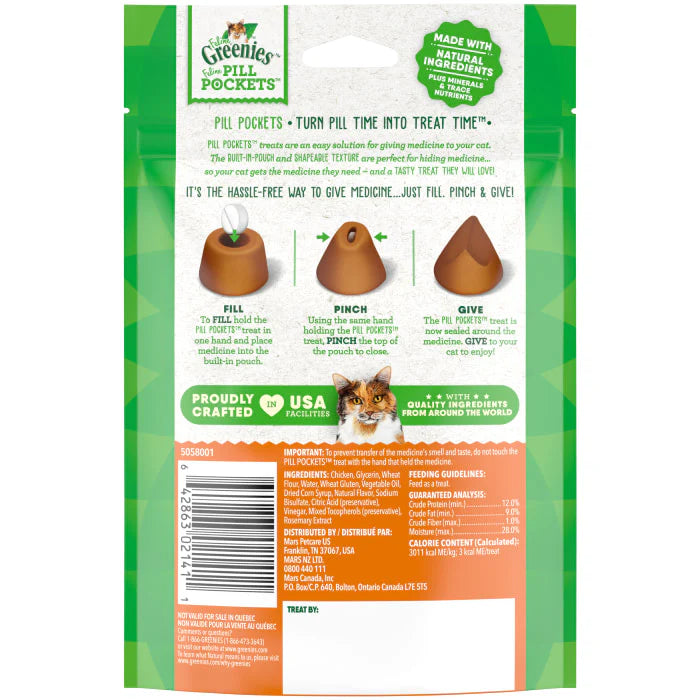 Greenies Feline Pill Pockets Chicken 45 Capsules 1.6Oz/45G