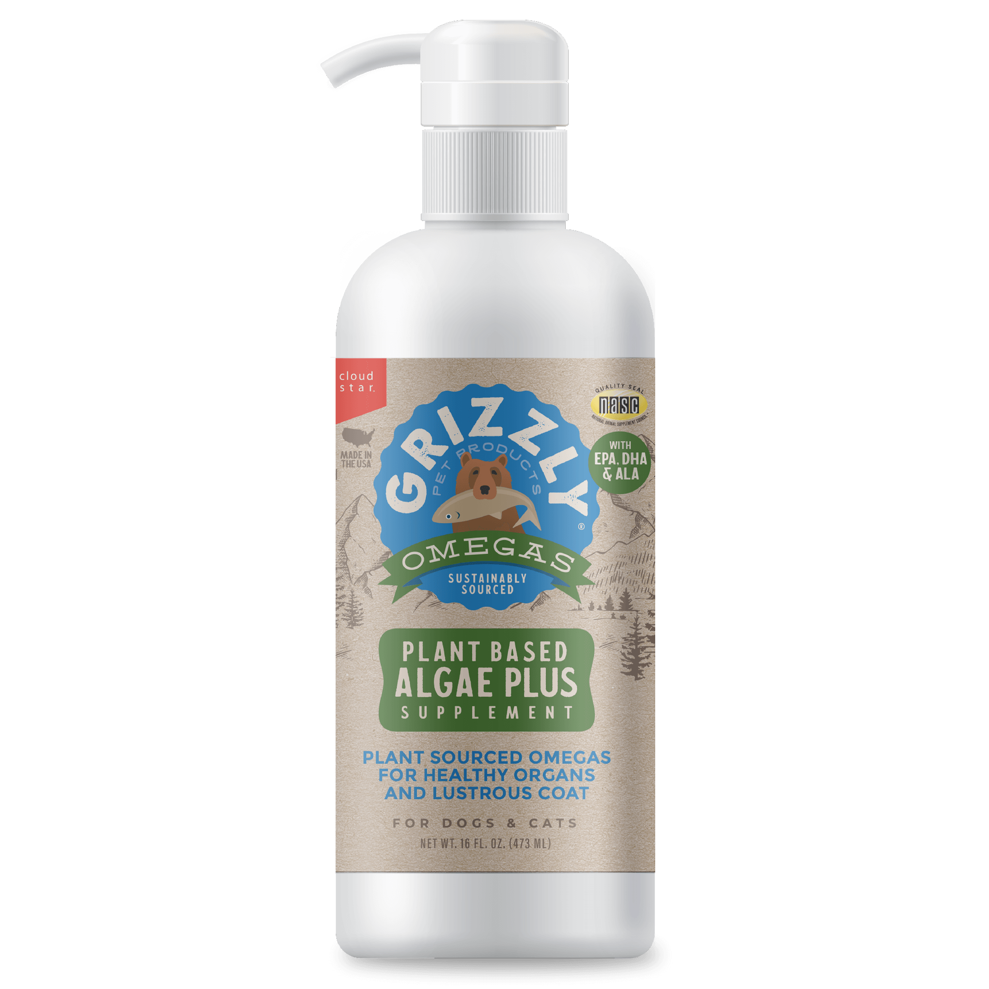Grizzly Algal Plus Oil 16Oz
