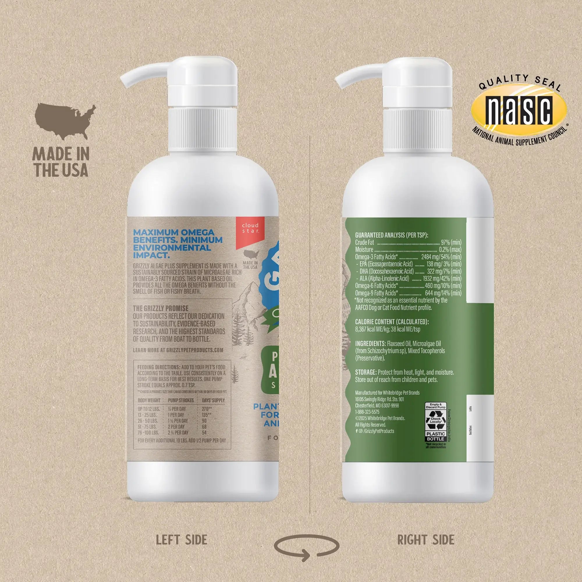 Grizzly Algal Plus Oil 16Oz