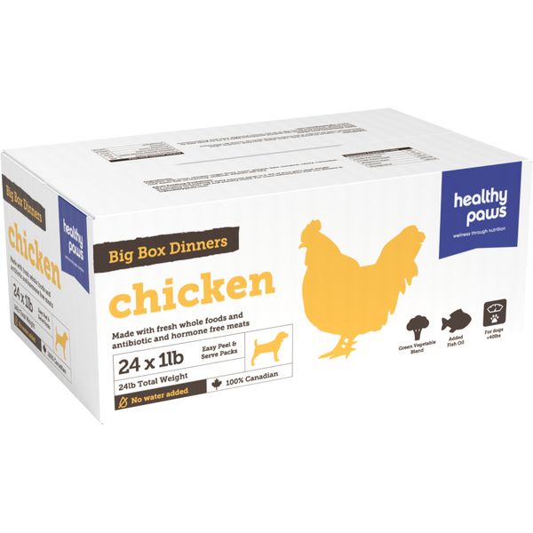 Healthy Paws Dog Big Box Dinner Chicken 24lb/10.89kg