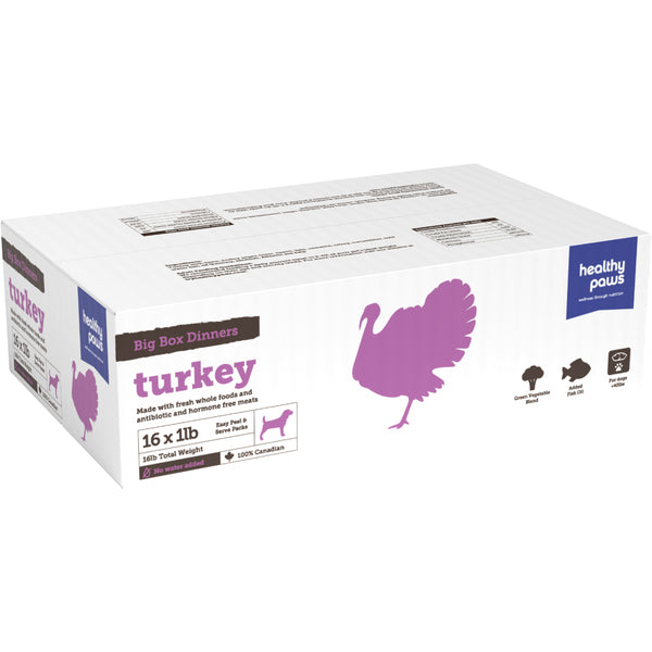 Healthy Paws Dog Big Box Dinner Turkey 16lb/7.26kg