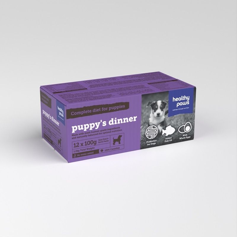 Healthy Paws Dog Puppy'S Dinner 3.5Oz/100G X12