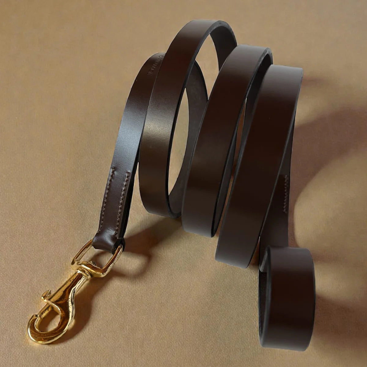 Iconic Vintage Leather Leash Brown Large 3/4"x6'