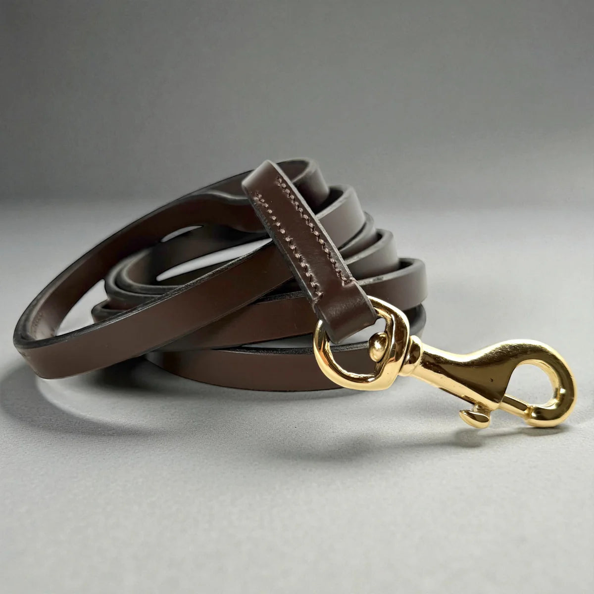Iconic Vintage Leather Leash Brown Small 1/2"x6'