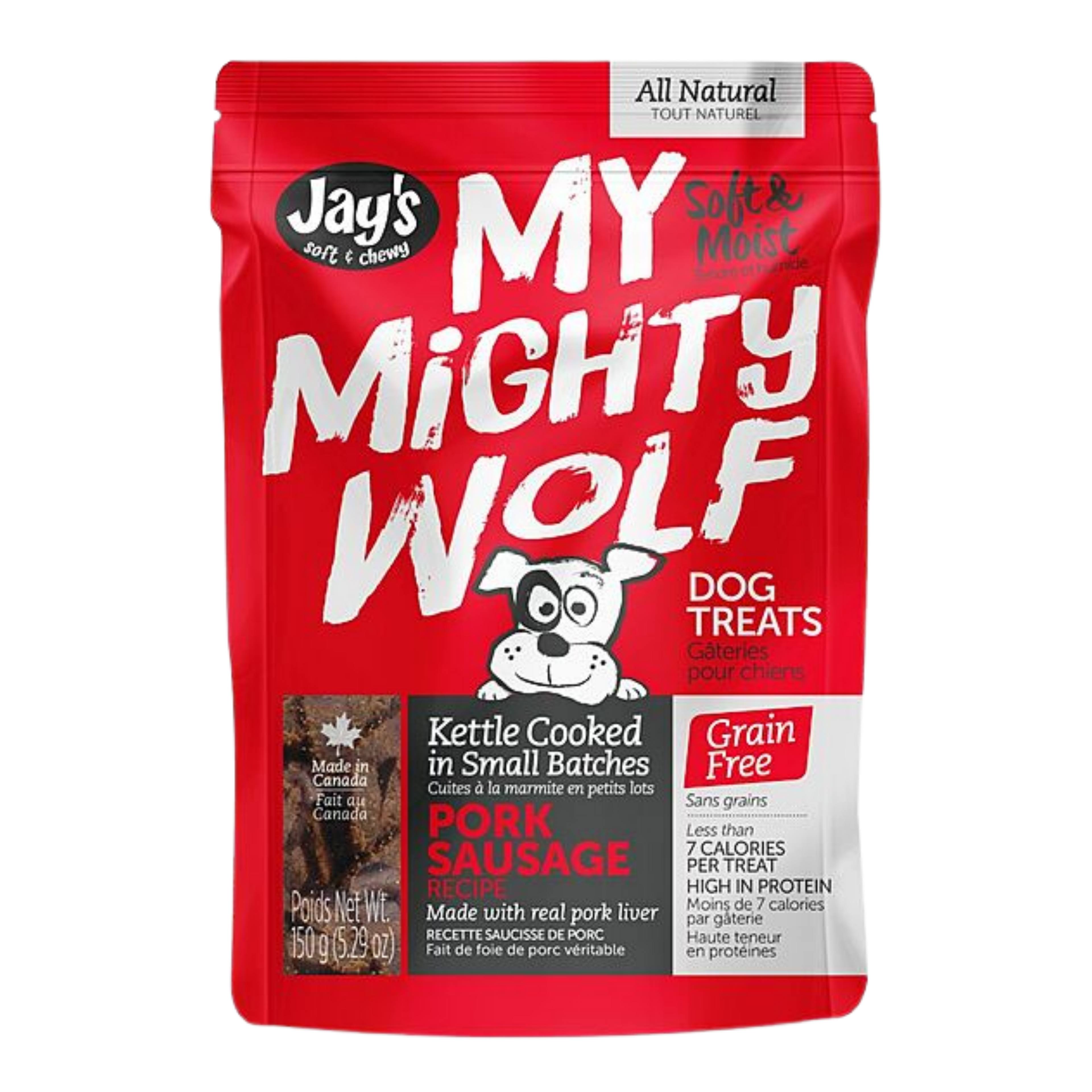 Jay's Soft + Chewy My Mighty Wolf Pork Sausage Recipe 150G/5.3Oz