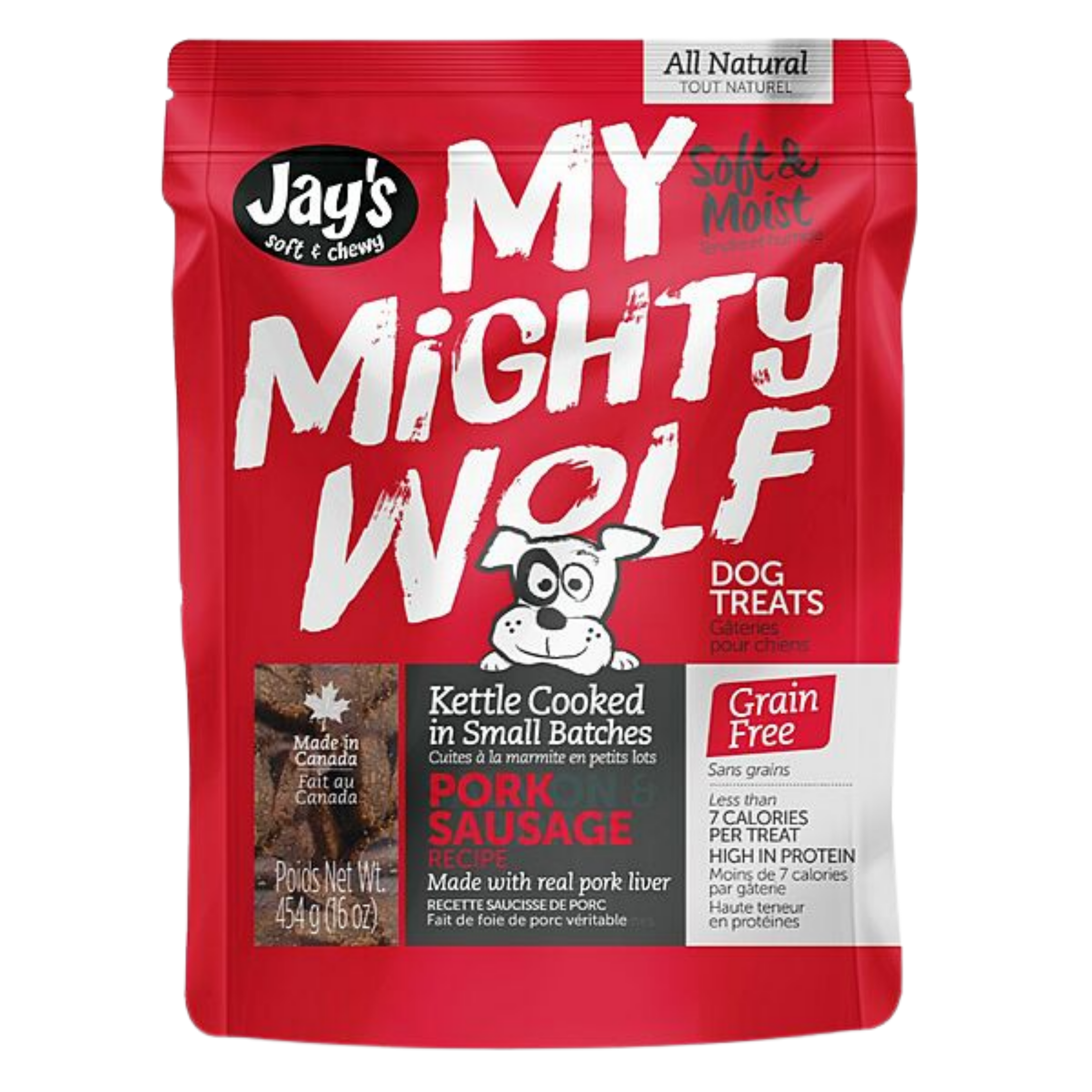 Jay'S Soft + Chewy My Mighty Wolf Pork Sausage Recipe 454G/16Oz