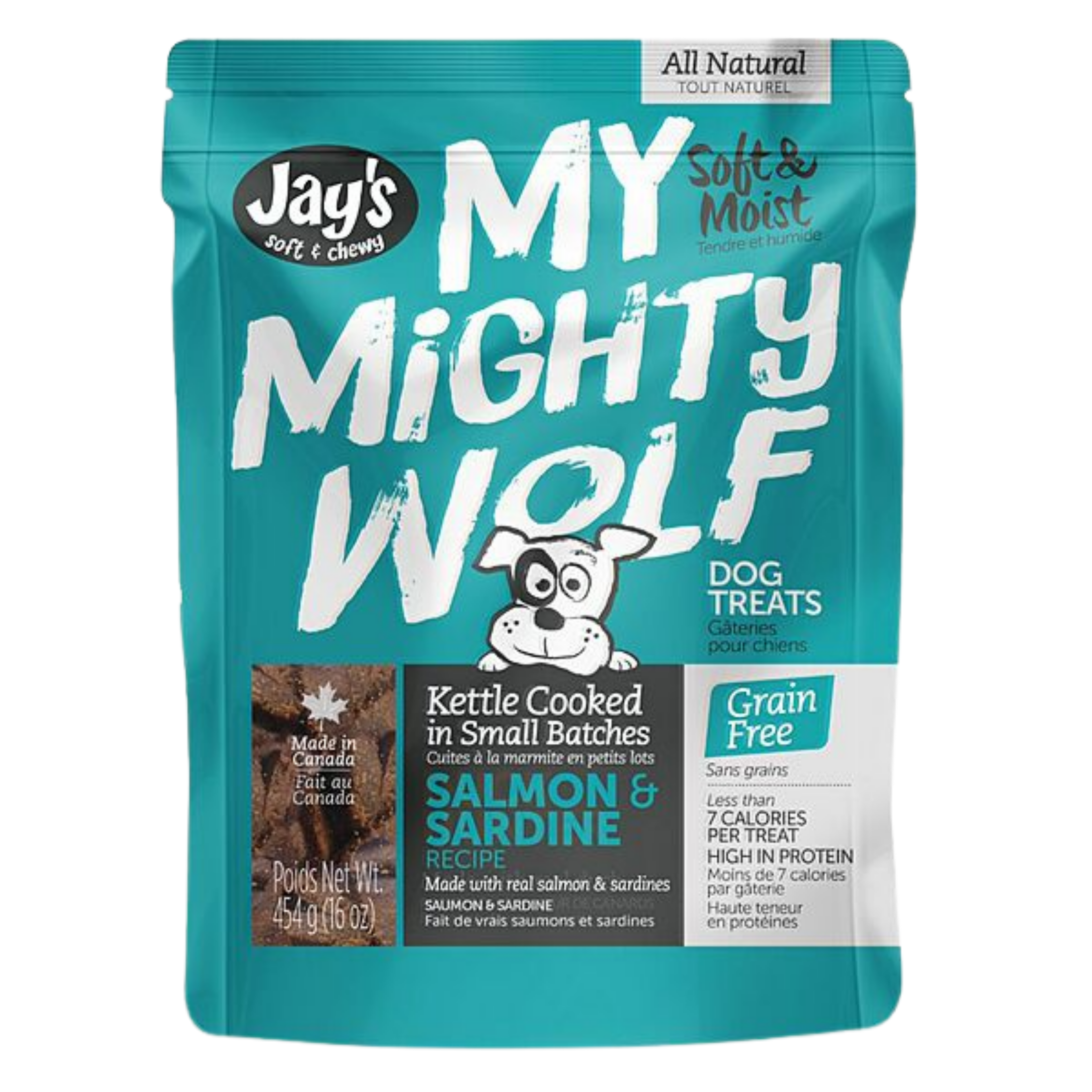 Jay's Soft + Chewy My Mighty Wolf Salmon & Sardine Recipe 454g/16oz