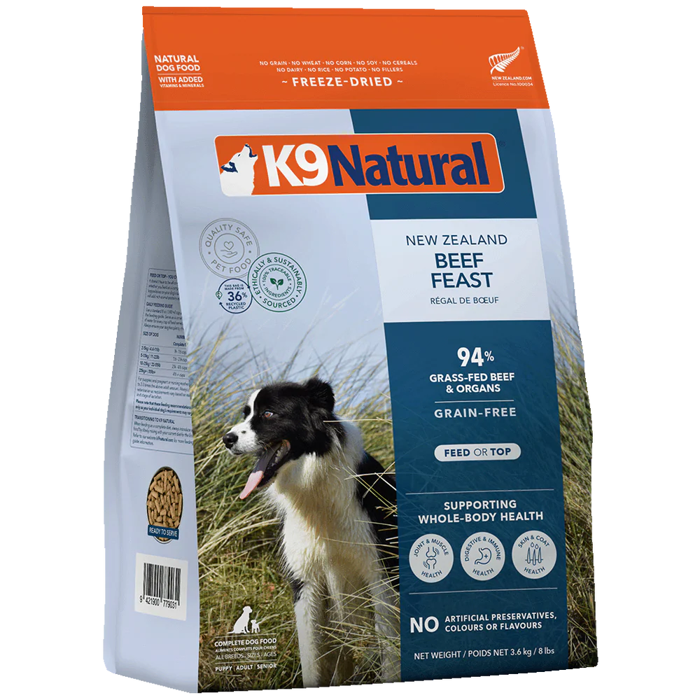 K9 Natural Freeze Dried Beef Feast 8Lb/3.6Kg