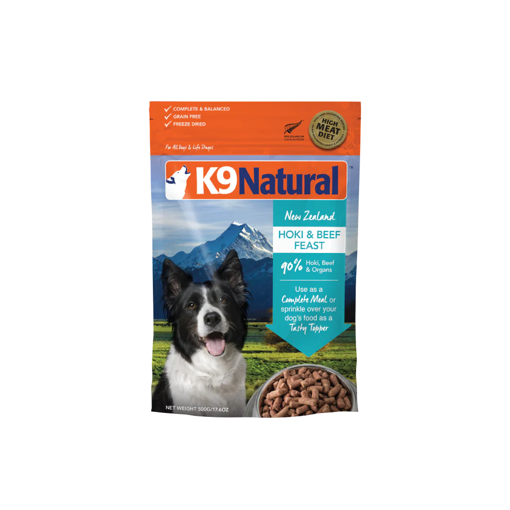 K9 Natural Freeze Dried Hoki & Beef Feast 17.6oz/500g