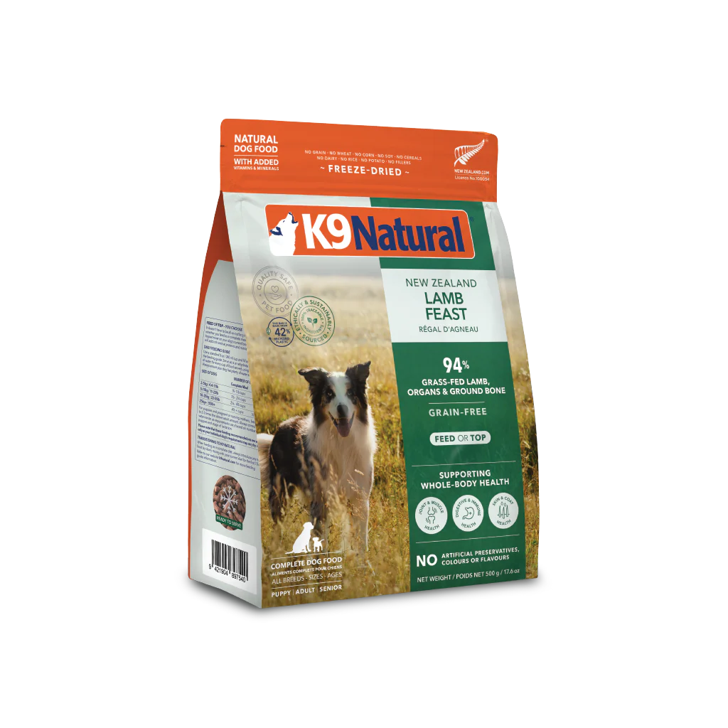 K9 Natural Freeze Dried Lamb Feast 17.6Oz/500G