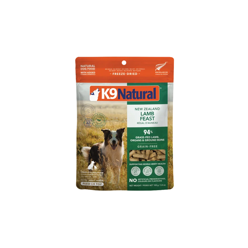 K9 Natural Freeze Dried Lamb Feast 3.5oz/100g