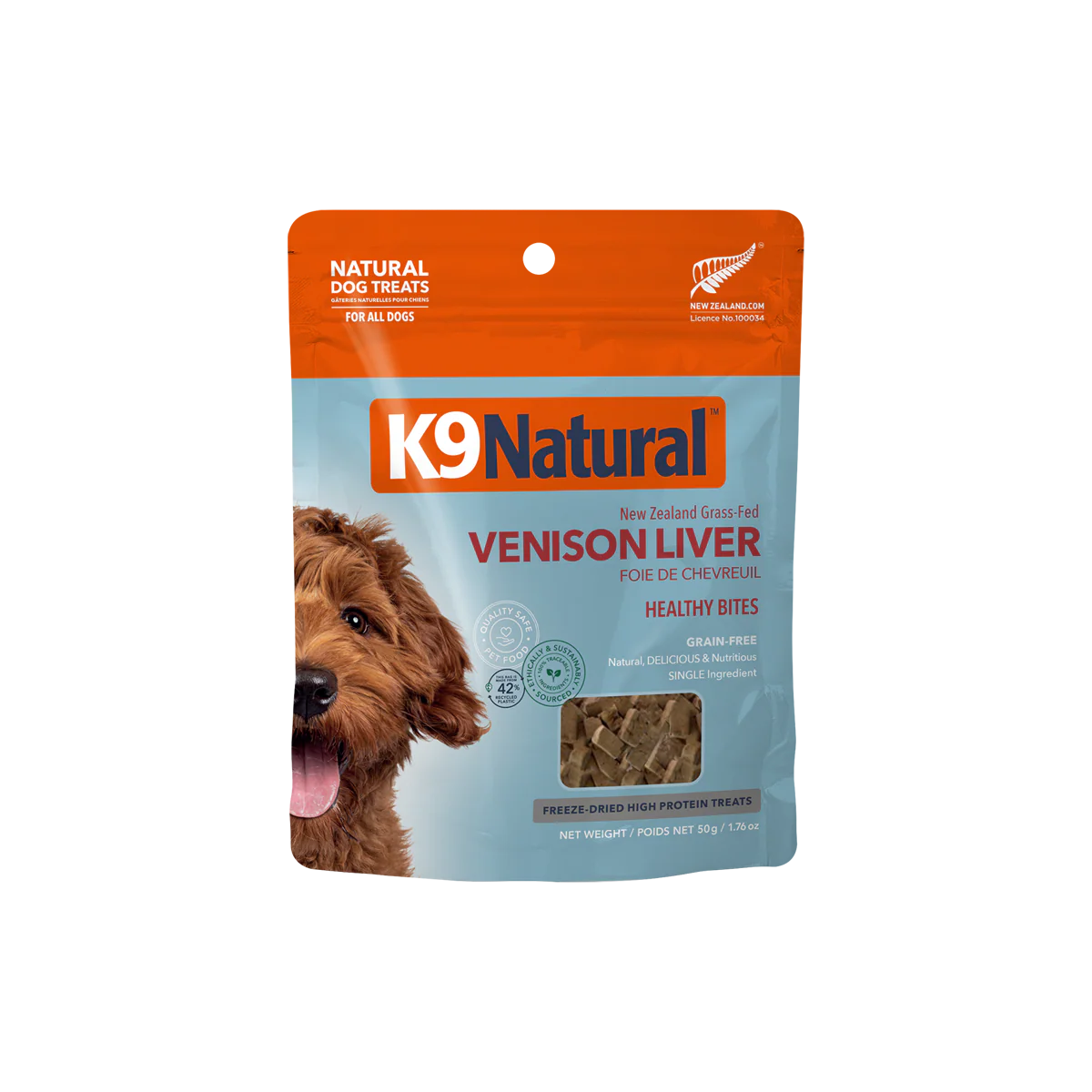 K9 Natural Freeze Dried Venison Liver Healthy Bites 1.76oz/50g