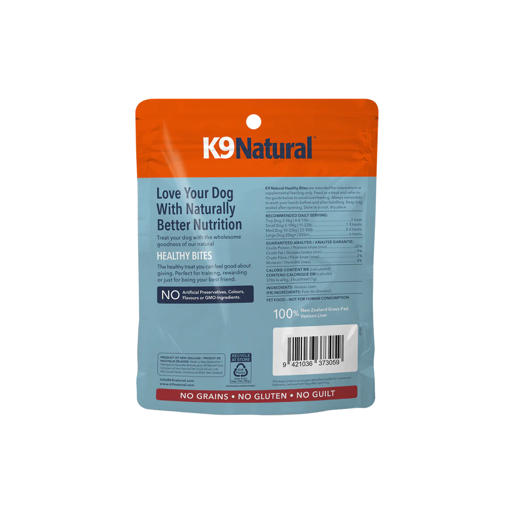 K9 Natural Freeze Dried Venison Liver Healthy Bites 1.76oz/50g