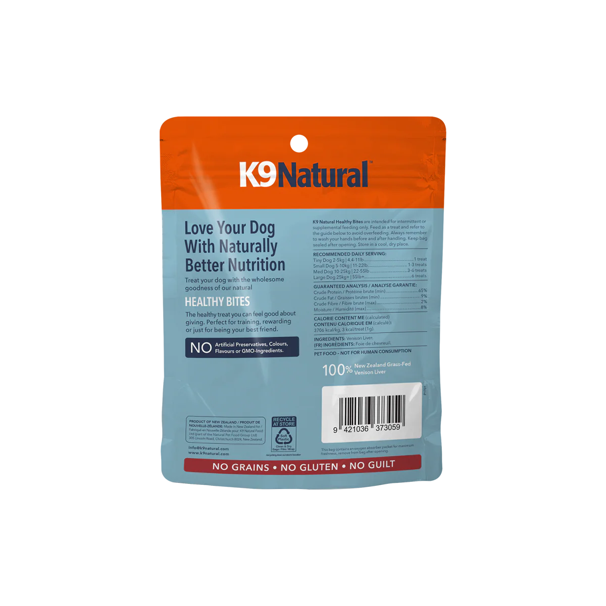 K9 Natural Freeze Dried Venison Liver Healthy Bites 1.76oz/50g