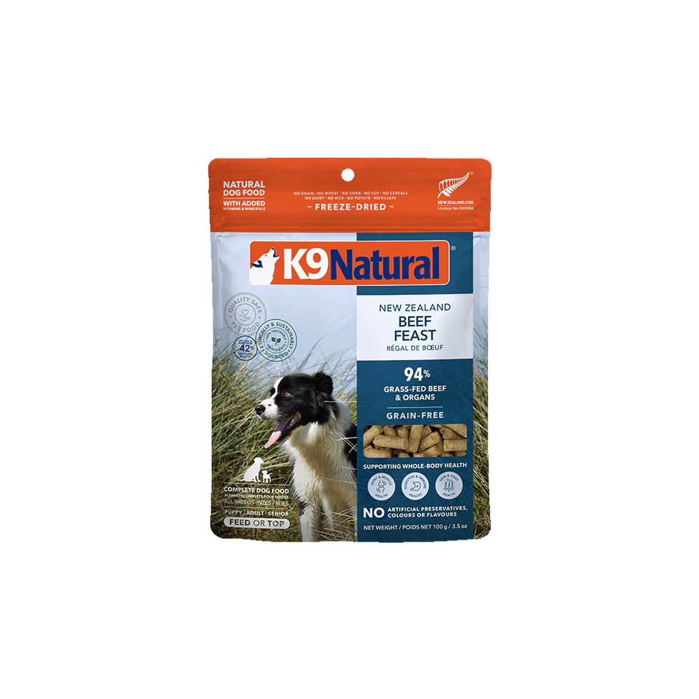 K9 Natural Freeze Dried Beef Feast 3.5oz/100g