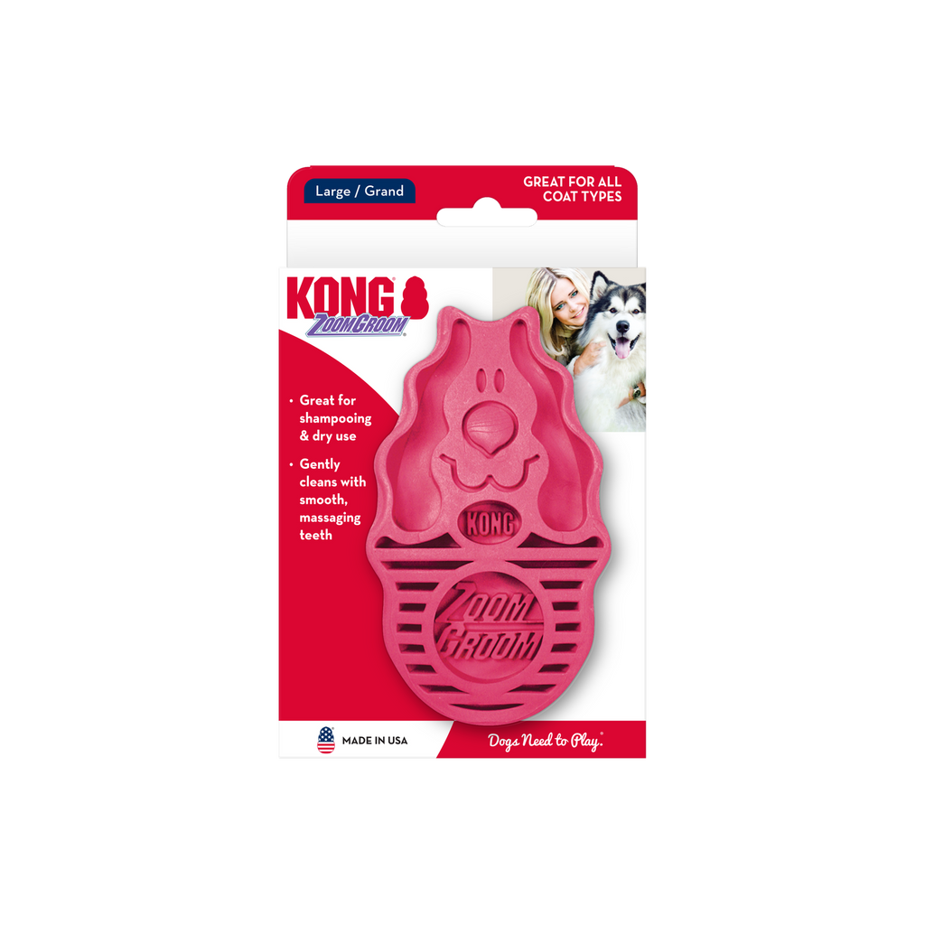 Kong Zoomgroom Raspberry Large