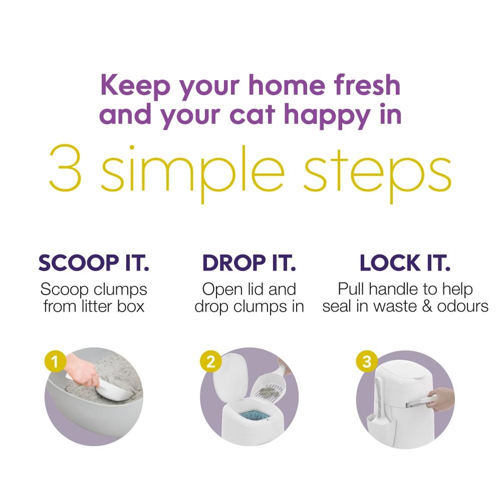 Litter Genie Cat Litter Disposal System With Scoop & Standard Refill
