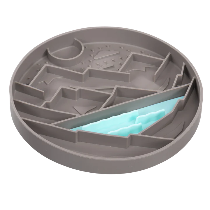 Messy Mutts Interactive Bowl Silicone Grey Mountain