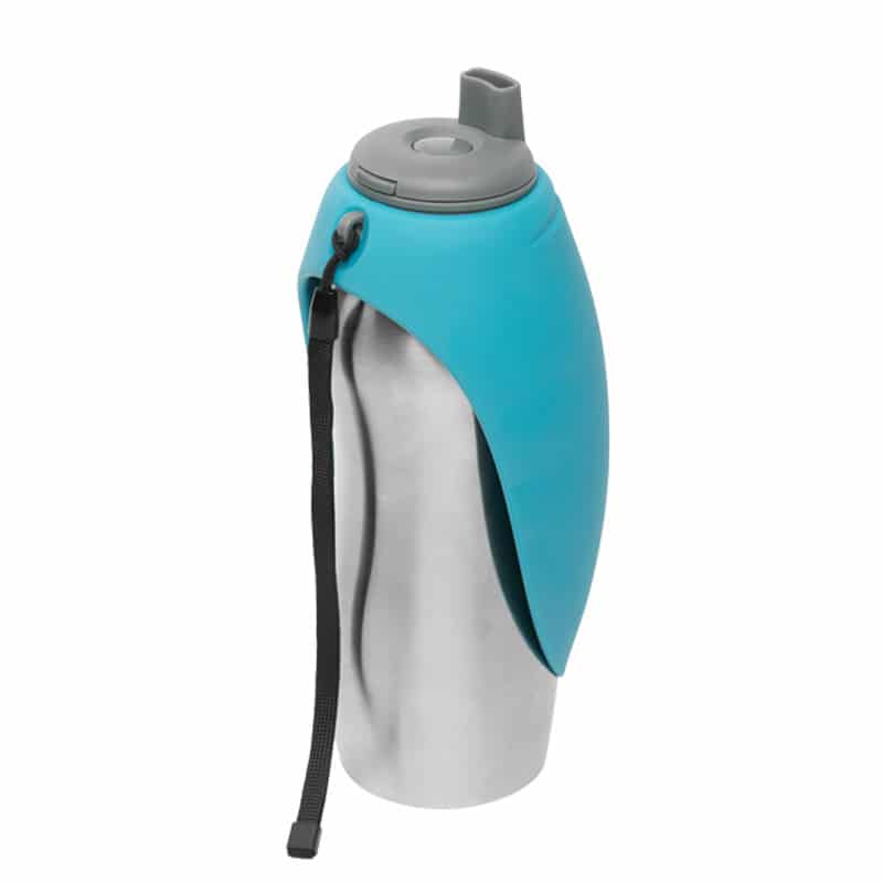 Messy Mutts Stainless Steel Travel Water Bottle & Bowl Blue 24oz