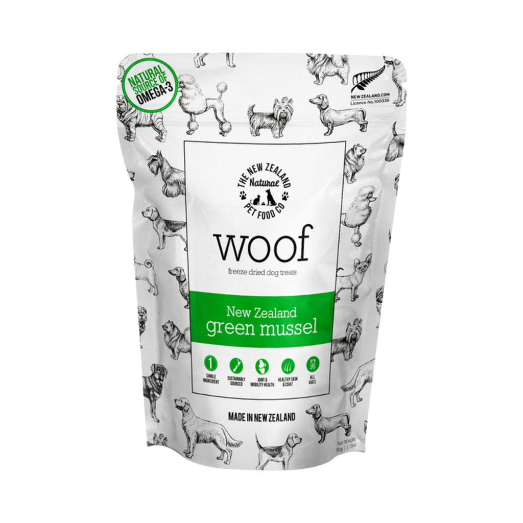 NZ Natural Pet Food Woof Green Mussell Treats 50g