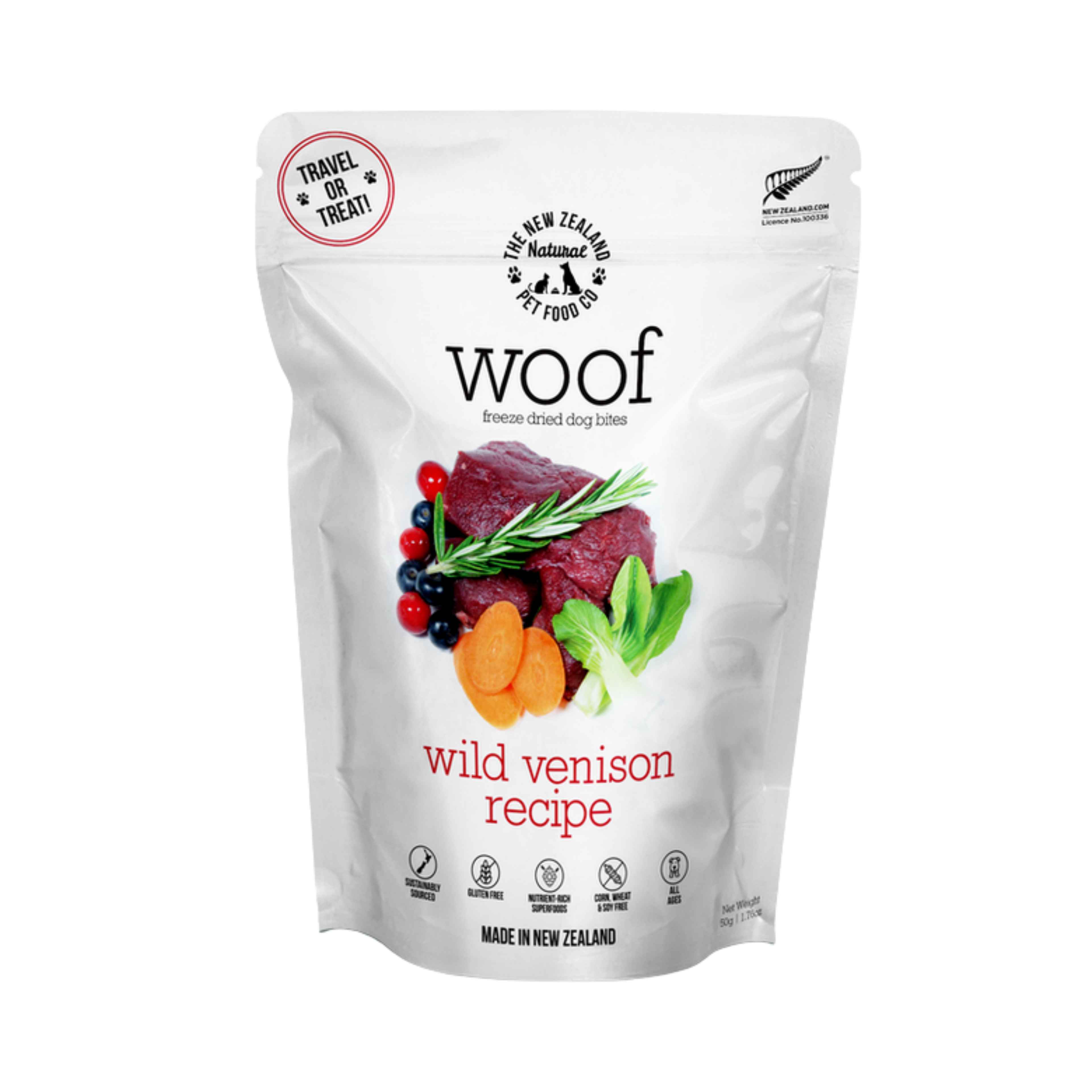 NZ Natural Pet Food Woof Wild Venison Treats 50g
