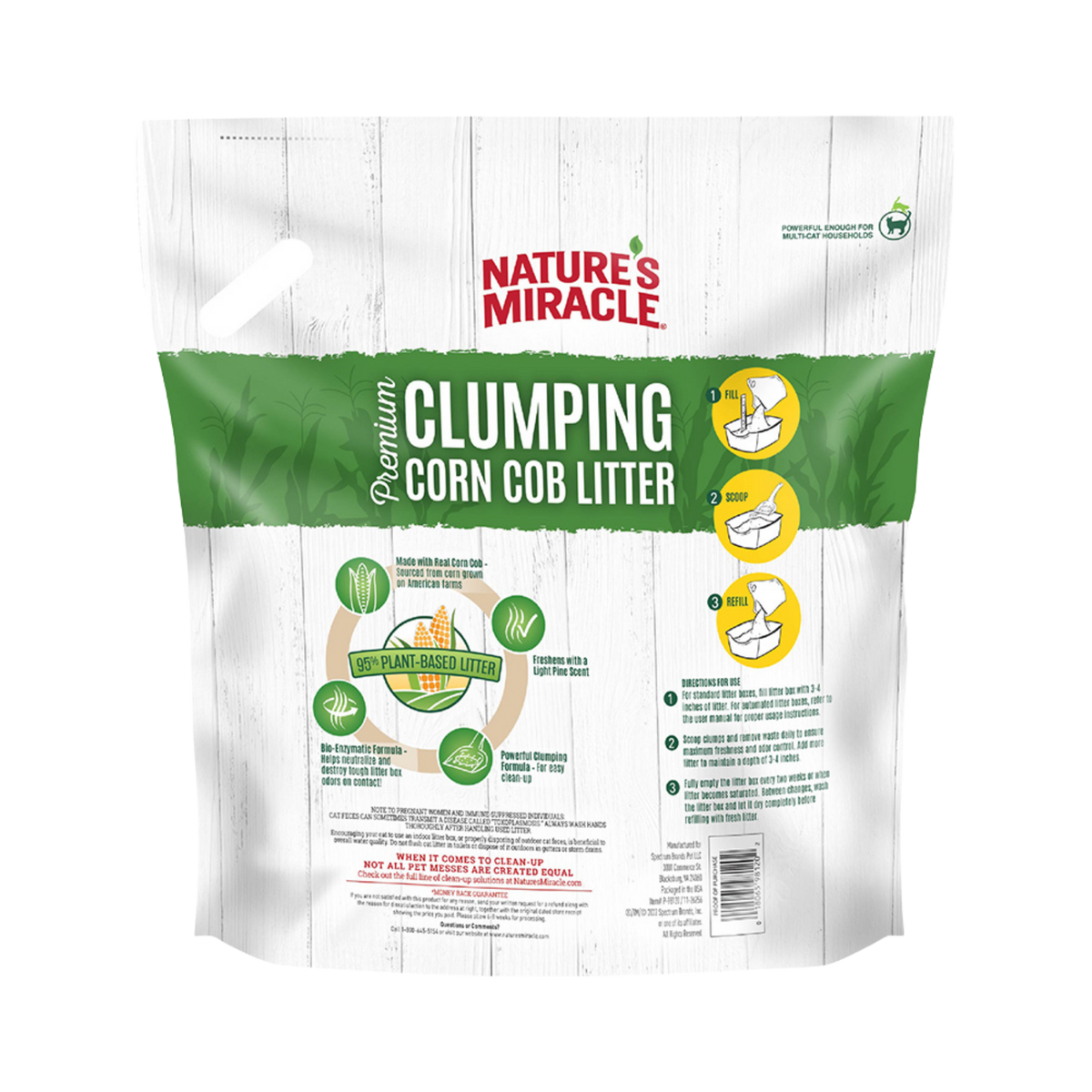 Nature's Miracle Premium Clumping Corn Cob Cat Litter 10lb/4.5kg
