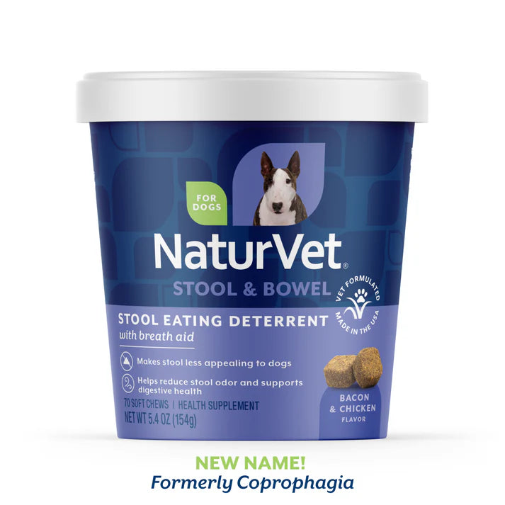Naturvet Stool & Bowel Stool Eating Deterrant With Breath Aid Soft Chews 70ct 5.4oz/154g