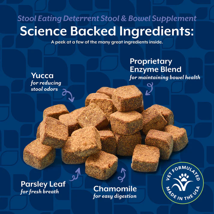 Naturvet Stool & Bowel Stool Eating Deterrant With Breath Aid Soft Chews 70ct 5.4oz/154g